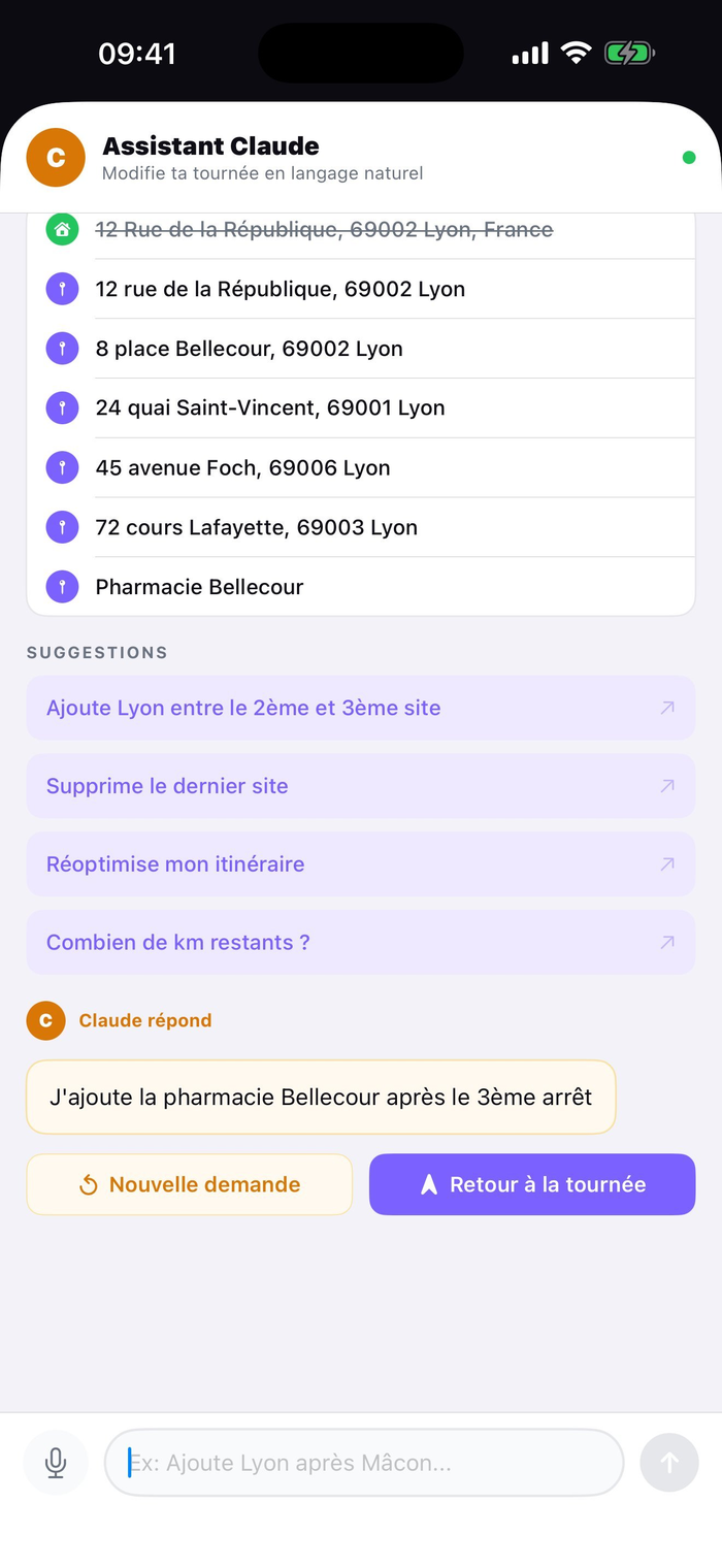 Assistant Claude dans l'app